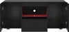 A front view of an open black media console with red interior lighting. Produktbild-Vorschau