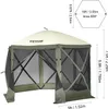 A diagram showing the dimensions of a VEVOR gazebo, with a picture of the gazebo itself. Náhled obrázku produktu