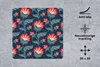 MuchoWow® Mauspad Mousepad Design - Blumen - Rot 30x30 cm - Produktbild-Vorschau 3