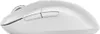 A side view of a white wireless gaming mouse against a white background. Produktbild-Vorschau