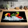 KitchenYeah© Herdabdeckplatte Paprika - Schwarz - Gemüse - Produktbild-Vorschau 2