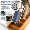 UISEBRT Faltbarer Einkaufstrolley Einrad, Blau, 56L Produktbild-Vorschau 3