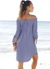 LASCANA Strandkleid mit Carmenausschnitt und 3/4-Ärmeln aus Produktbild-Vorschau 4