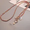 Handykette Damen lang, Metallkette mit gewebtem Stoffband, Produktbild-Vorschau 1