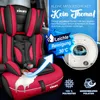 A red and black car seat with promotional text and graphics overlaid. Náhled obrázku produktu