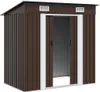 A brown metal shed with double doors and ventilation grilles. Podgląd zdjęcia produktu