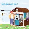 Outsunny Kinderspielhaus aus Holz mit Fenster Blumenregal Produktbild-Vorschau 4