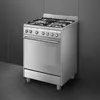Smeg Sx61gm 60 Cm Gasherd Mit Backofen 4 Brennern Silber  Produktbild-Vorschau 5