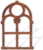 A decorative window frame with a gothic arch and fleur-de-lis ornament, presented against a white background. Produktbild-Vorschau