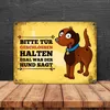 Metallschild mit Hunde Motiv und Spruch: Bitte Tür Produktbild-Vorschau 4