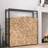 Brennholzregal Mattschwarz 110x28x116 cm Stahl Produktbild-Vorschau 2