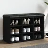 vidaXL Schoenenkast, zwart, 82x32x50 cm, houtvezel Productafbeelding-voorbeeld 2