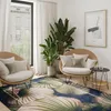 Teppich Wohnzimmer Schlafzimmer Dunkelblau Grün Tropische Produktbild-Vorschau 3