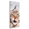 DEQORI Glasuhr 30x60 cm Zahlen 'Maine Coon Katze faucht' Produktbild-Vorschau 2