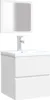 A white bathroom vanity with a mirror and faucet, presented against a white background. Náhľad obrázku produktu