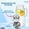 Glaskaraffe 2 Liter mit Deckel und feinem Sieb - stilvolle Produktbild-Vorschau 3