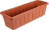 A brown plastic planter box is shown against a white background. Produktbild-Vorschau