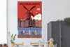 MuchoWow® Poster Amsterdam am Wasser auf einer Illustration Produktbild-Vorschau 2