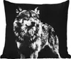 MuchoWow® Outdoor Kissen - Wolf - Tiere - Wild - Schwarz - Produktbild-Vorschau 1