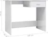 A white desk with a single drawer is shown from the front. Podgląd zdjęcia produktu