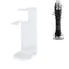 A clear acrylic stand for displaying a lightsaber, shown next to a lightsaber placed in a similar stand. Voir les images du produit