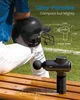 A person in athletic wear is sitting on a bench with a baseball helmet, and a massage gun is placed on the bench. Produktbild-Vorschau