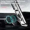 A phone case is shown attached to a magnetic car mount inside a car. Produktbild-Vorschau
