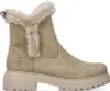 A single beige winter boot with faux fur trim is shown against a white background. Voir les images du produit