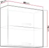 Mobile cucina superiore 80 cm RONG - grigio / grigio lucido Anteprima dell’immagine prodotto 3