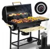 Garten-Holzkohlegrillfass mit Kamin, Ablagen, Thermometer Produktbild-Vorschau 15