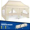 tillvex Pavillon 3x6m - mit 6 Seitenwänden Beige Productafbeelding-voorbeeld 7