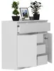 Komoda 120 cm 6 zásuvky 2 dveře skříňka FRAMIRE S-62D bílá Náhled obrázku produktu 4