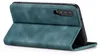 A teal flip case for a smartphone is shown from a side-angle, with the front cover folded back. Produktbild-Vorschau