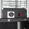 A close-up view of the control panel of a gas heater, showing a dial and a red ignition button. Produktbild-Vorschau