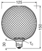 Osram LED Globe G125 Decor Flat 3,5W = 28W E27 Schwarz Produktbild-Vorschau 8