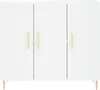 vidaXL Příborník bílý 90x34x80 cm Dřevěná konstrukce Náhled obrázku produktu 4