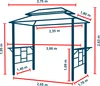 A diagram of a gazebo with dimensions indicated by red lines and numbers. Anteprima dell’immagine prodotto