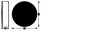 A technical drawing of a black circular object with dimensions indicated. Produktbild-Vorschau