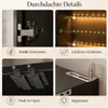 Vitrine Schwarz mit 2 Glastüren und 2 Türen, 80 x 40 x 170 Produktbild-Vorschau 4