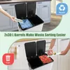 60L odpadkový kôš 2 priehradky, dvojitý odpadkový kôš Náhľad obrázku produktu 3