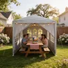 YZNAHRE Pavillon 3x6m Polyester Partyzelt mit Seitenteilen Produktbild-Vorschau 1