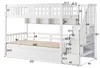 Letto a soppalco 90x200 cm in legno bianco, con spazio Anteprima dell’immagine prodotto 2