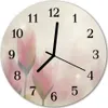 Glasuhr Wanduhr Küchenuhr Echt-Glas 30fi cm Blumen rosa Produktbild-Vorschau 1