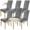 Stuhlhusse Stretch Grau - Samt - 6 Stück - Universal - Produktbild-Vorschau 1
