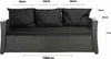 Poduszka na sofę ogrodową czarna, siedzisko 160x60x7 + Podgląd zdjęcia produktu 2