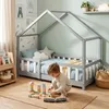 Lit bébé "Treviolo" au style maison, avec barrière de Voir les images du produit 4
