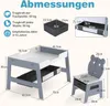 COSTWAY Kindertisch mit 2 Stühlen, Maltisch 5 in 1 mit Produktbild-Vorschau 3