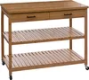 A bamboo kitchen island on wheels against a white background. Náhľad obrázku produktu