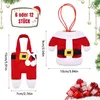 Two Christmas-themed cutlery holders shaped like Santa's suit and Santa's pants, with dimensions indicated. A sign indicates '6 or 12 pieces'. Produktbild-Vorschau