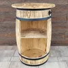 Dekorative Holzfass-Bar mit großer Platte und Produktbild-Vorschau 2